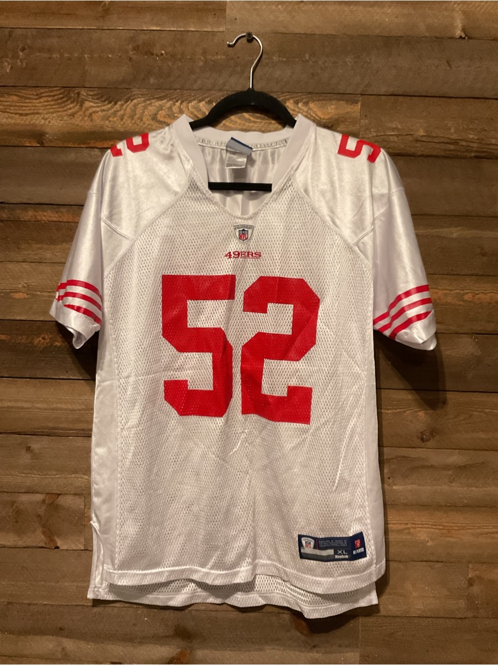 Reebok Boys White San Francisco 49’ers #52 Willis Boys Size XL 18-20